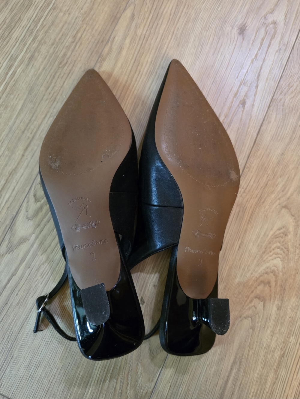 Franco Sarto Black Slingback Kitten Heels Size 9 - Picture 6 of 8